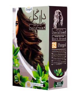 رنگ موی گیاهی قهوه ای تیره دارگل