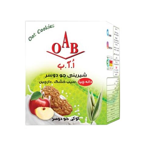کوکی جو دو سر (دانه چیا، سیب خشک، دارچین) OAB