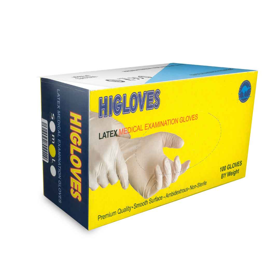 دستکش لاتکس سایز متوسط HIGLOVES