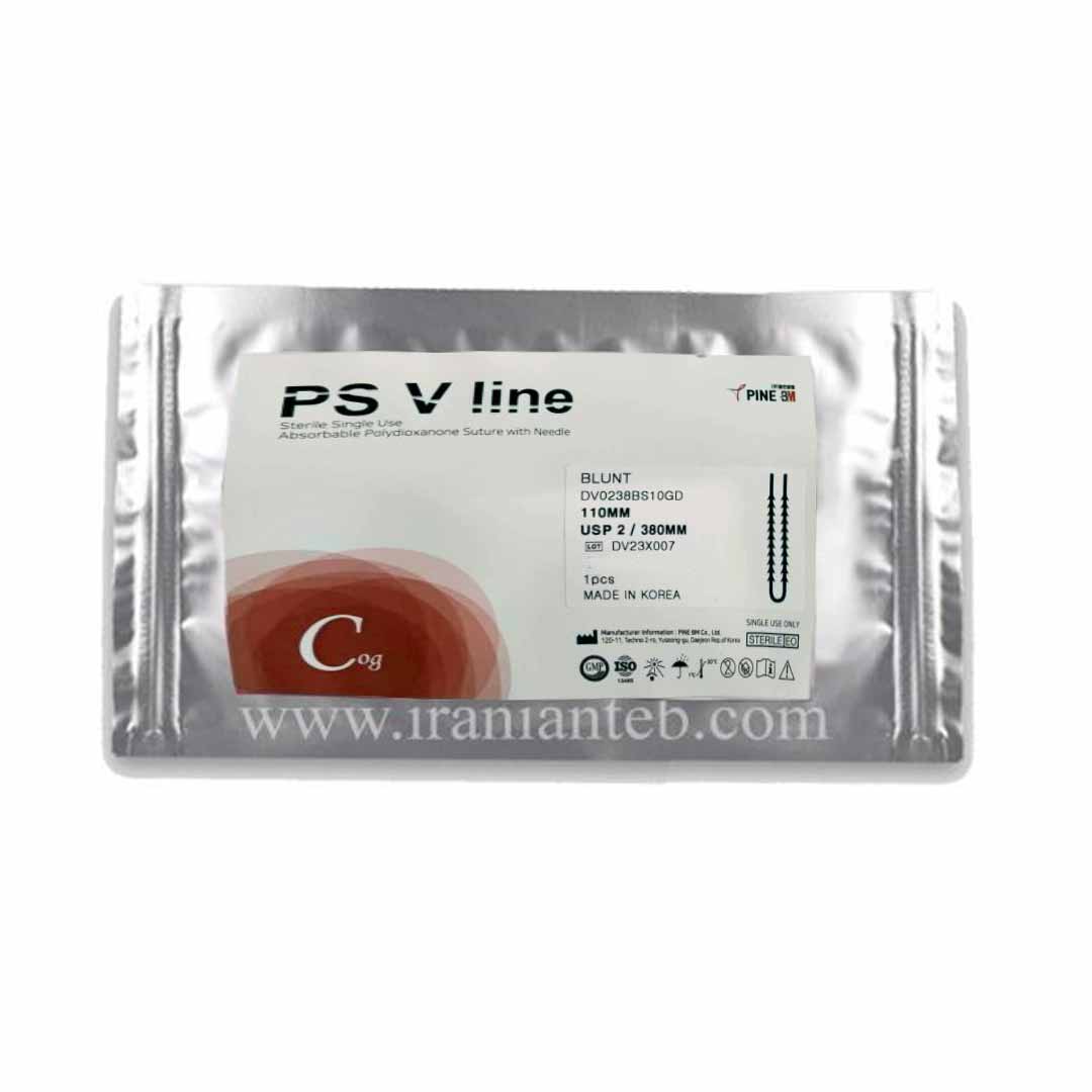 نخ لیفت دو سوزنه دندانه دار  ۲/۳۸۰mm Double Needle Cog Mold