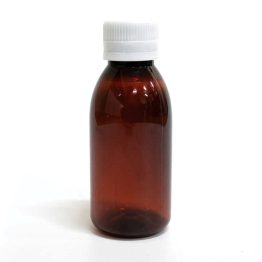 پت دارویی گرد قهوه ای 120 میل پلاستیکی